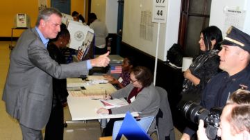 El alcalde Bill de Blasio votó en Park Slope, Brooklyn.