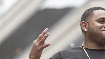 Pablo Sandoval celebra el título de la Serie Mundial conquistado en octubre.