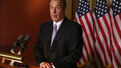 El presidente de la Cámara Baja, el republicano John Boehner, se dirigió a la nación este viernes.