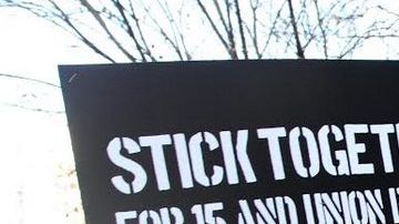 Los manifestantes se congregaron en el área de Chambers y Greenwich en el Bajo Manhattan.