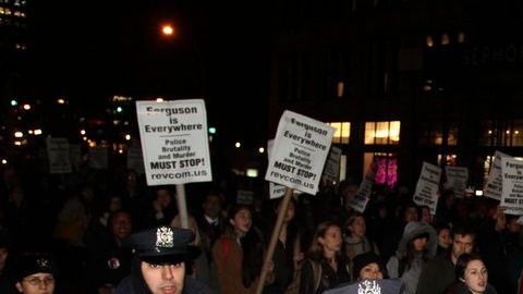 Protestas en Union Square, Nueva York, tras la decisión del Gran Jurado en el caso Garner.