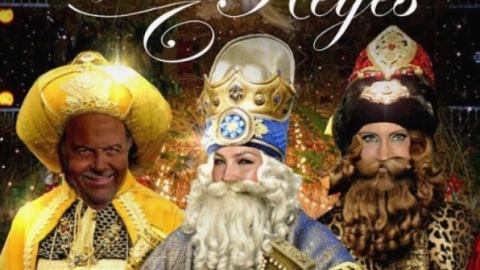 Thalía publicó una imagen con Raúl de Molina y Lili Estefan disfrazados de Reyes Magos.
