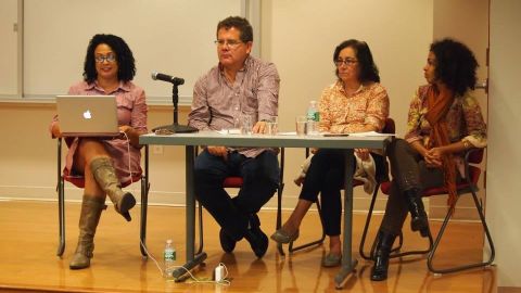 VI Congreso Internacional de LART, en octube de 2014. (De izda. a drcha: Eva C. Vasquez, Pablo García Gámez, María José Luján y Ana Niria Albo).