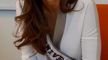 Paulina Vega, la nueva Miss Universo  durante su entrevista ayer con EL DIARIO