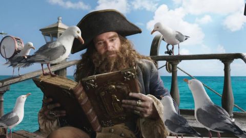 Banderas encarna al pirata “Burger Beard”.