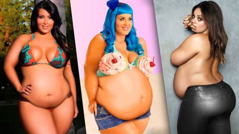A Kim Kardashian, Katy Perry y Mila Kunis les aumentaron el peso con Photoshop.