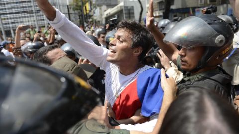 Leopoldo López cuando se entregó a la justicia.
