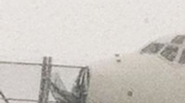 El avión se paró justo al borde de la bahía de Flushing.