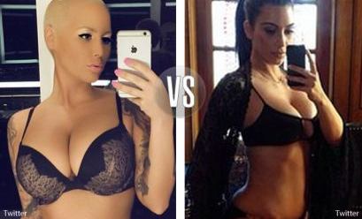 Se nota que Amber no tiene problemas en hacerle la competencia a Kim.