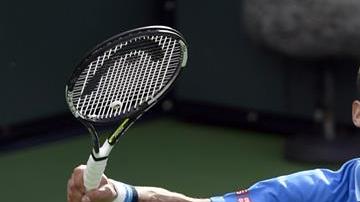 Djokovic celebra el triunfo en Indian Wells.