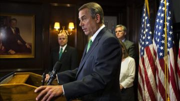 El presidente de la Cámara de Representantes, el republicano John Boehner, durante una rueda de prensa.