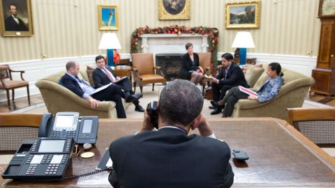 Obama durante su histórica llamada a Cuba ante sde anunciar el restablecimiento de las relaciones con al isla.