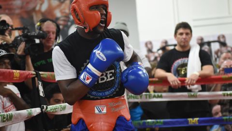 Floyd Mayweather asegura que la pelea del 12 de septiembre es tan importante como todas las de su carrera. Aquí una imagen de su preparación en Las Vegas.