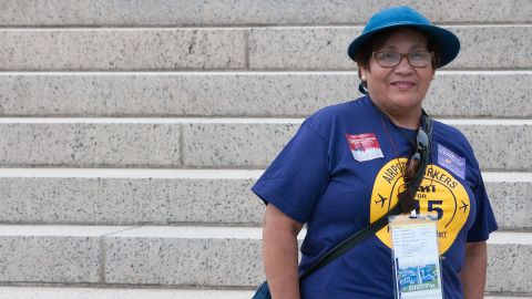 Gertrudis López, viajó a Washington para ver al Papa Francisco. /cortesía David Sachs