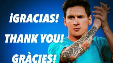 La foto que Messi usó en su mensaje de agradecimiento.