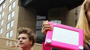 Reproductive Rights Activists Protest Outside Romney DC Fundraiser