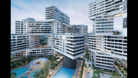 Una urbanización vertical de Singapur, llamada "The Interlace" ("La entrelazada") ganó el premio mundial al Edificio del Año 2015. Este proyecto residencial fue diseñado y construido por los estudios OMA y Buro Ole Scheere entre 2007 y 2013.