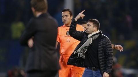 Chacho Coudet, entrenador de Rosario Central, furioso tras el arbitraje de la final de Copa.