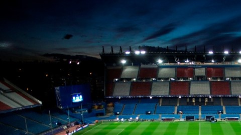 Así lucía el Vicente Calderón horas antes del partido por Champions.