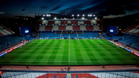 Así lucía el Vicente Calderón horas antes del partido por Champions.