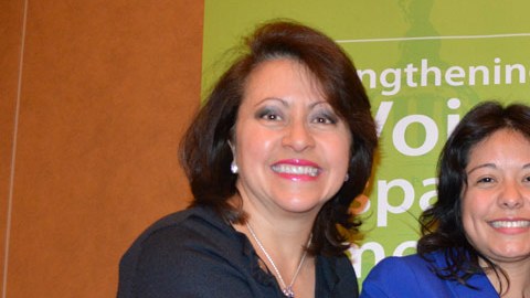 De izq. a derecha: la senadora estatal de Minnesota, Patricia Torres Ray; Brenda Lopez, candidata estatal en Georgia; la senadora estatal de Arizona, Catherine Miranda; y la asambleísta de Nuevo México, Nora Espinoza.