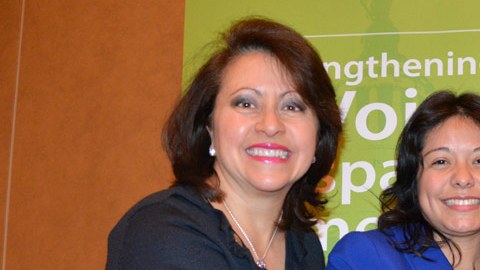 De izq. a derecha: la senadora estatal de Minnesota, Patricia Torres Ray; Brenda Lopez, candidata estatal en Georgia; la senadora estatal de Arizona, Catherine Miranda; y la asambleísta de Nuevo México, Nora Espinoza.