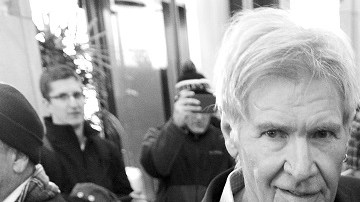 Harrison Ford y Mark Hamill, los legendarios Han Solo y Luke Skywalker, en la premiere de 'The Force Awakens', la noche del lunes en Los Ángeles.