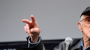 El cineasta estadounidense Haskell Wexler en su última aparición pública en octubre, a sus 96 años, en Nueva York.