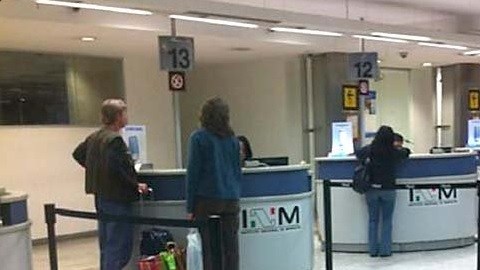 Módulos de Migración en el Aeropuerto Internacional de la Ciudad de México.