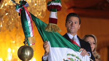 El presidente Enrique Peña Nieto durante las celebraciones de la independencia.