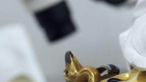 La máscara funeraria de Tutankamón fue descubierta por el egiptólogo británico Howard Carter en 1922.