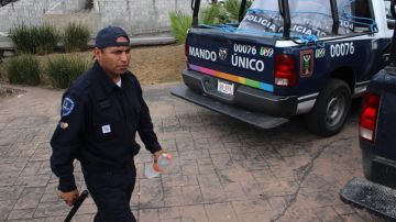 Un agente del Mando Único en la ciudad de Cuernavaca, en el estado de Morelos. México.