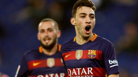 Munir el Haddadi se mandó un doblete con el Barcelona ante el Espanyol en la Copa del Rey.