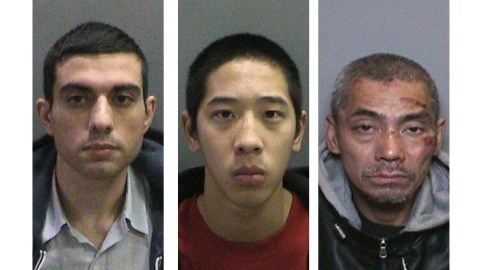 De izd. a der.: Hossein Nayeri, Jonathan Tieu, y Bac Duong, presos peligrosos que se fugaron en el Condado de Orange.