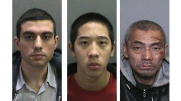 De izd. a der.: Hossein Nayeri, Jonathan Tieu, y Bac Duong, presos peligrosos que se  fugaron en el Condado de Orange.