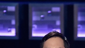 Actor Thomas Lennon, host Jane Lynch, and Miss Colombia Ariadna Gutierrez perform onstage during the People's Choice Awards 2016
