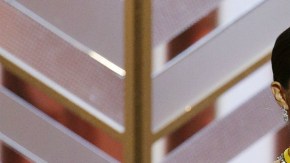 Presenters America Ferrera and Eva Longoria speak onstage during the 73rd Annual Golden Globe Awards