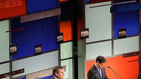 Los precandidatos republicanos participan en el primer debate de 2016, en North Charleston, Carolina del Sur.