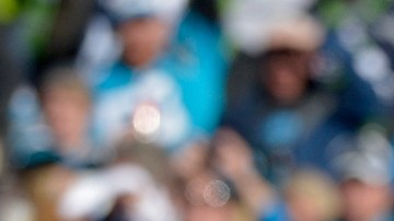 Cam Newton, estrella de los Panthers, celebra durante el partido de playoffs contra Seattle.