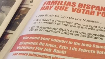 Jeb Bush ha seguido la tradición de su hermano, quien en 2000 movilizó a 500 votantes latinos en Iowa, y es uno de los precandidatos presidenciales que tiene personal y presupuesto de publicidad en medios hispanos del estado.