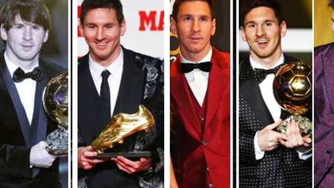 Lionel Messi ha lucido varios colores y estampados en las pasadas galas por el Balón de Oro.
