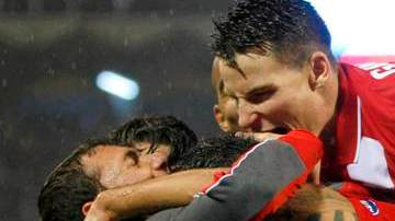 El festejo del segundo gol del Sevilla en Balaídos.