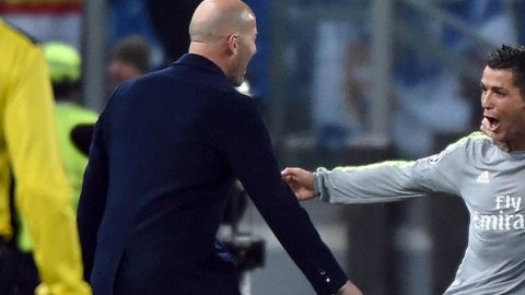 El festejo de Cristiano con Zinedine Zidane recordó a aquellos con el Real Madrid de Ancelotti.