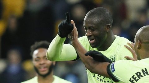 Yayá Touré festeja su gol ante el Dynamo de Kiev en Champions.