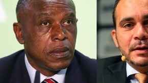 Candidatos a la presidencia de FIFA, conforme a las manecillas del reloj: Tokyo Sexwale, Ali Bin Al Hussein, Salman Bin Ebrahim Al Khalifa, Gianni Infantino y Jerome Champagne.