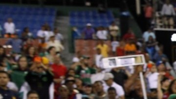 Aficionados del equipo mexicano Venados de Mazatlán celebran su triunfo en la final de la Serie del Caribe 2016 entre Los Tigres de Aragua (Venezuela) y Venados de Mazatlán (México), en el estadio Quisqueya de Santo Domingo (R.Dominicana).