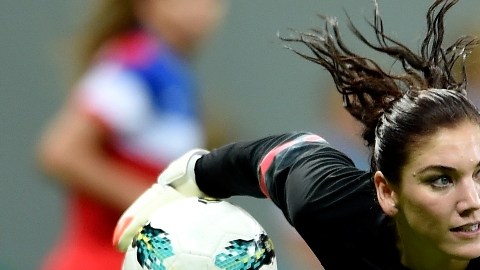 Hope Solo, arquera de la selección de los EEUU.
