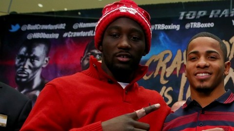 Terrence Crawford, Felix Verdejo y Hank Lundy, púgiles que estarán en el Madison Square Garden este sábado.