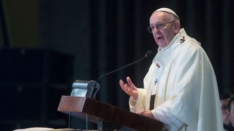 El papa Francisco en la misa en la Basílica de la Virgen de Guadalupe.