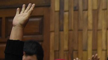 Durante las audiencias, muchas de las mujeres aparecieron con sus cabezas y rostros cubiertos.